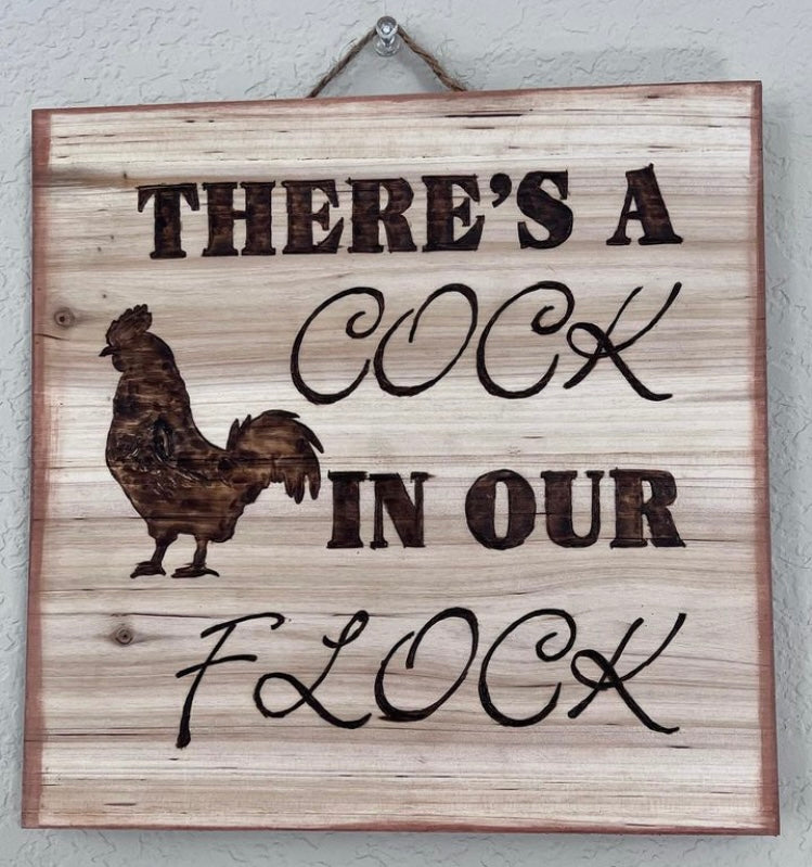 Chicken coop rooster sign