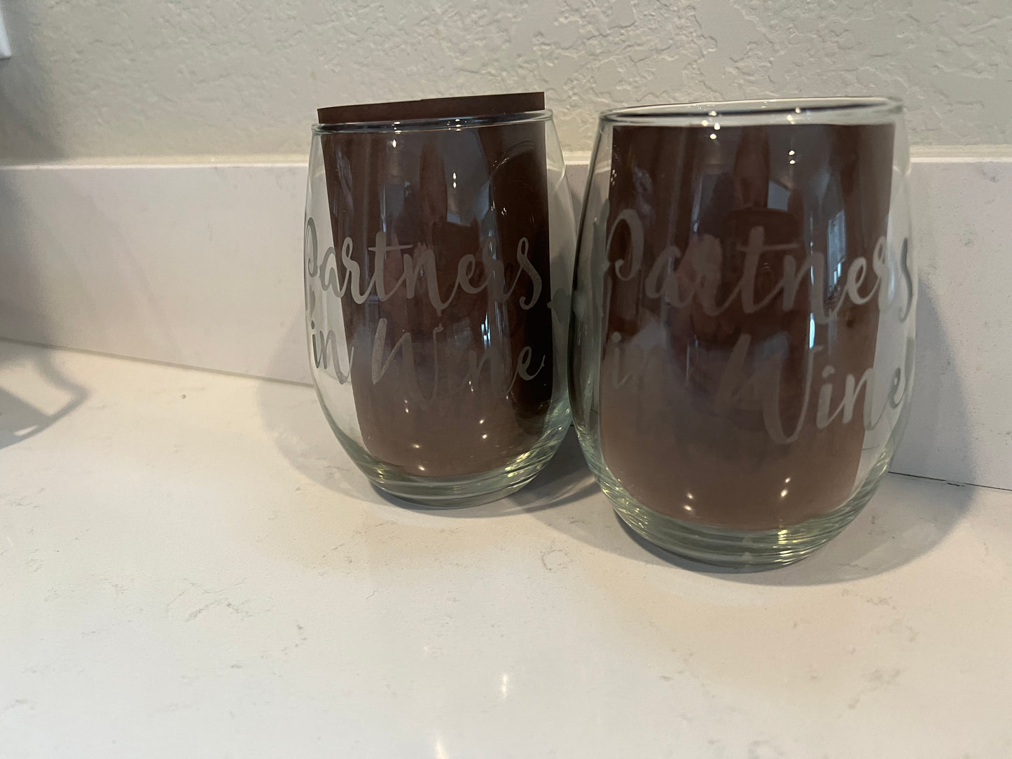 Partners in Wine set of 2 wine glasses