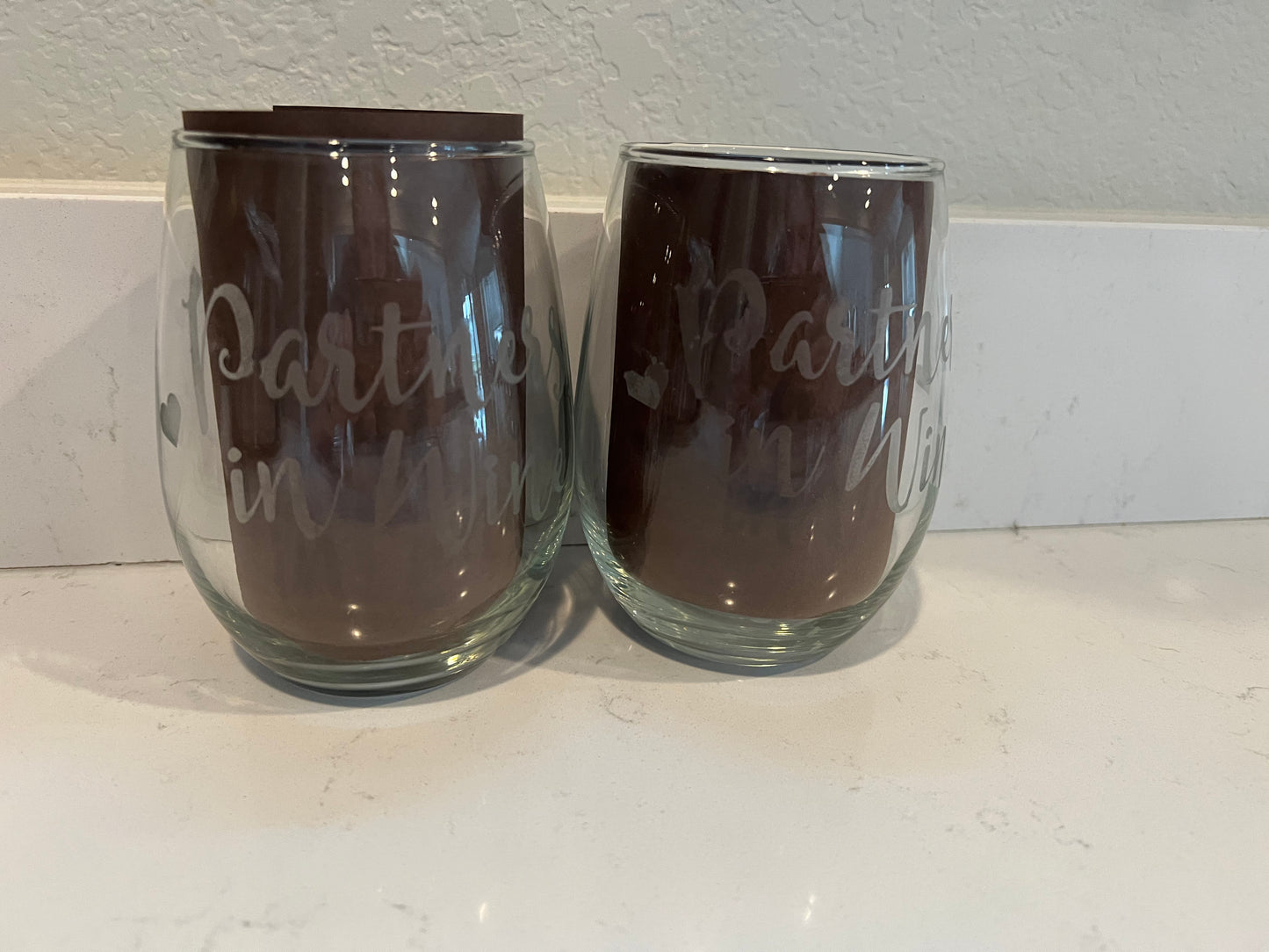 Partners in Wine set of 2 wine glasses