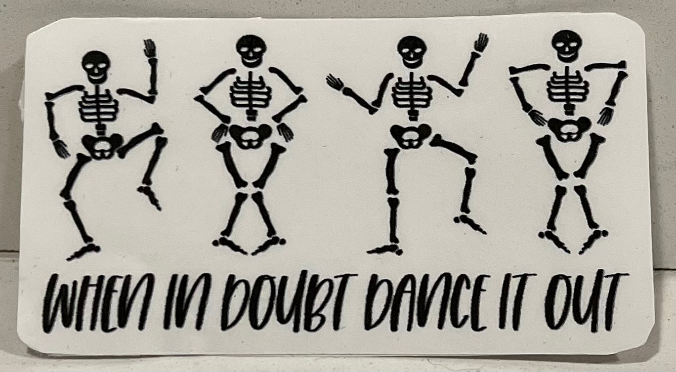 Dancing skeleton sticker